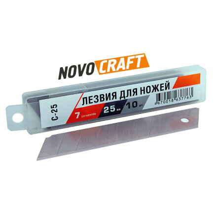 Лезвия для ножей Novocraft С-25 0,7х25 мм 7 сегментов 10 шт во Владивостоке 