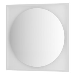 Зеркало Defesto с LED-подсветкой без выключателя 18 W нейтральный белый свет, белая рама 80x80 см