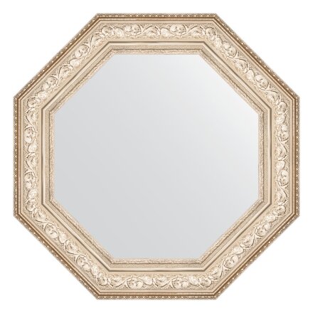 Зеркало в багетной раме Evoform виньетка серебро 109 мм 75x75 см во Владивостоке 