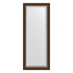 Зеркало с фацетом в багетной раме Evoform состаренная бронза 66 мм 57х142 см