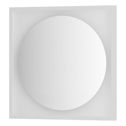 Зеркало Defesto с LED-подсветкой без выключателя 12 W теплый белый свет, белая рама 60x60 см во Владивостоке 